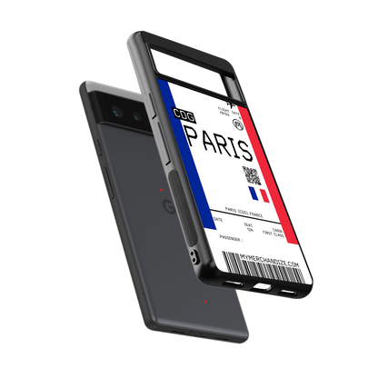 paris boarding pass ticket back phone cover | glass case for Google Pixel 6A