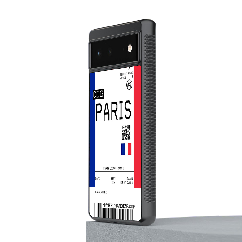 paris boarding pass ticket back phone cover | glass case for Google Pixel 6A