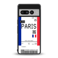 paris boarding pass ticket back phone cover | glass case for google pixel 7 pro