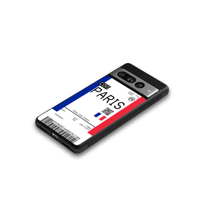 paris boarding pass ticket back phone cover | glass case for google pixel 7 pro