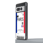 paris boarding pass ticket back phone cover | glass case for google pixel 7 pro