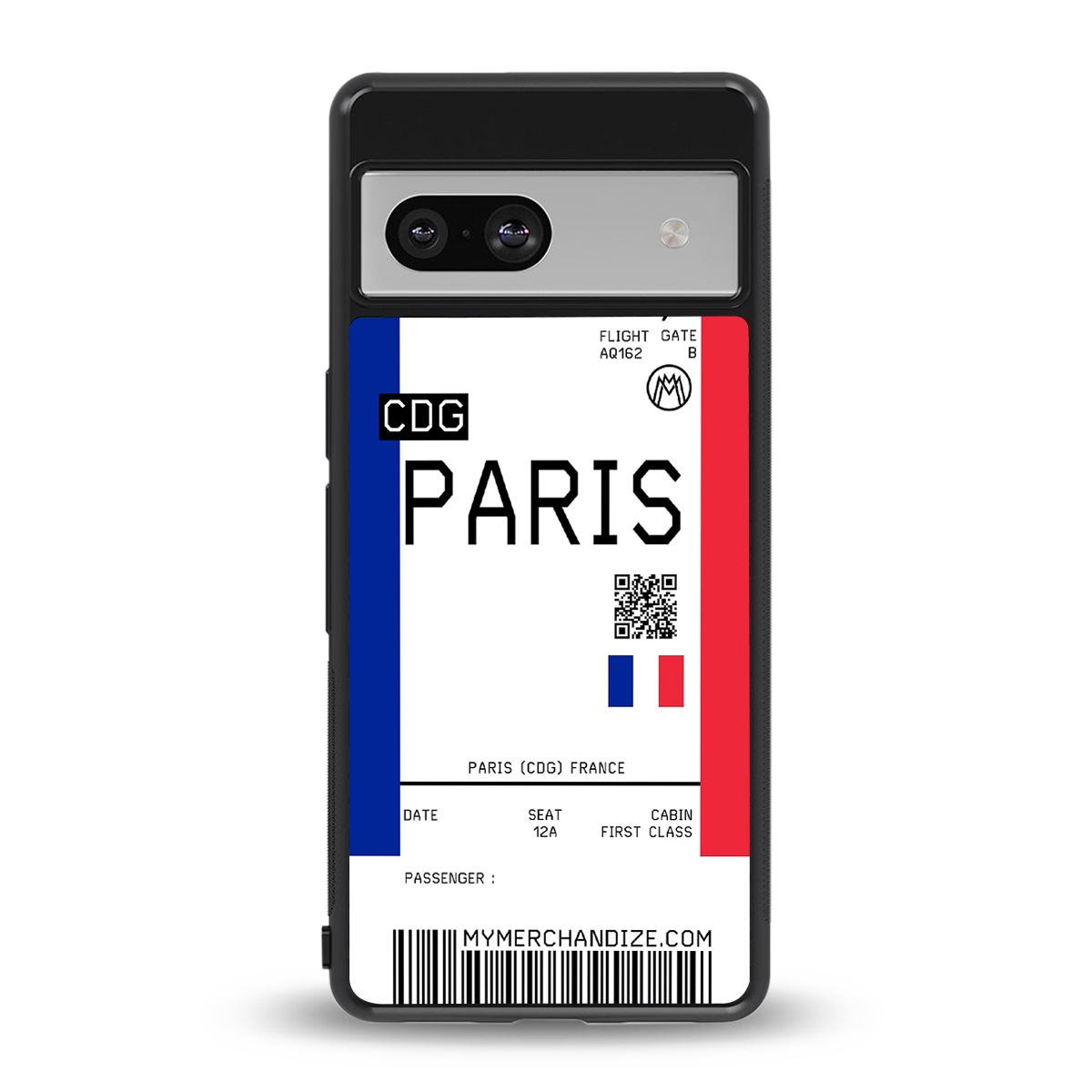 paris boarding pass ticket back phone cover | glass case for Google Pixel 7