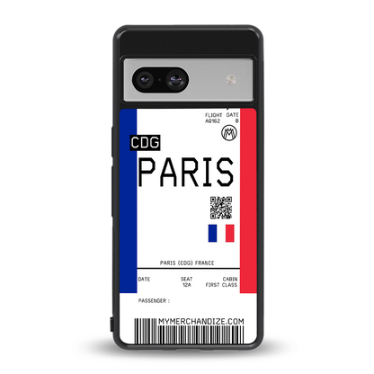 paris boarding pass ticket back phone cover | glass case for Google Pixel 7