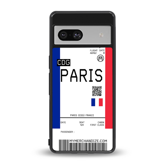 paris boarding pass ticket back phone cover | glass case for Google Pixel 7