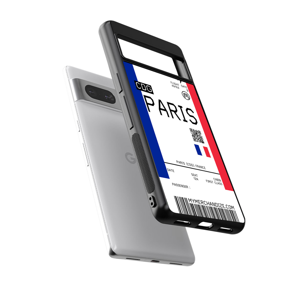 paris boarding pass ticket back phone cover | glass case for Google Pixel 7
