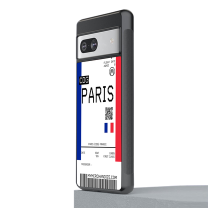 paris boarding pass ticket back phone cover | glass case for Google Pixel 7