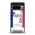 paris boarding pass ticket back phone cover | glass case for google pixel 8 pro