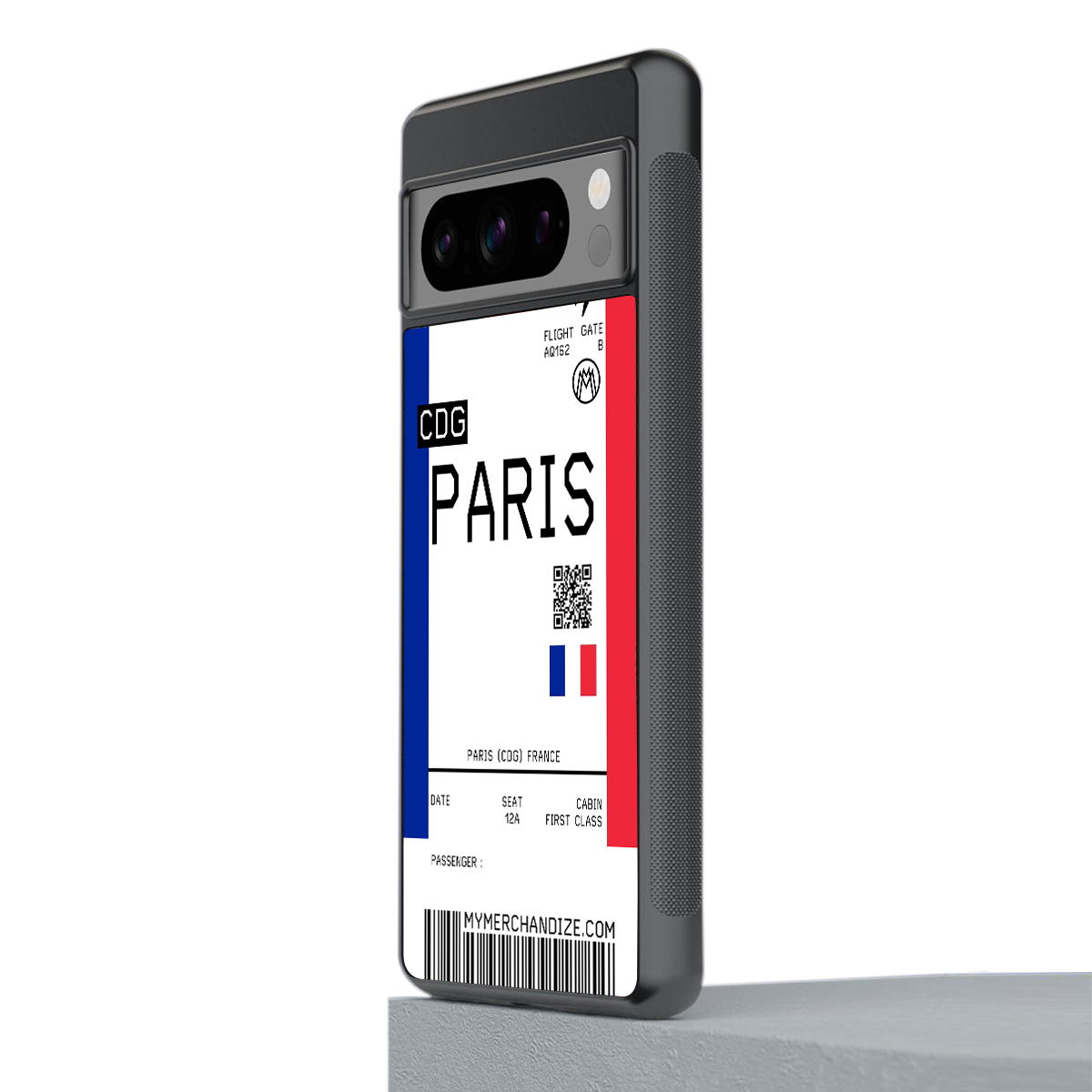 paris boarding pass ticket back phone cover | glass case for google pixel 8 pro