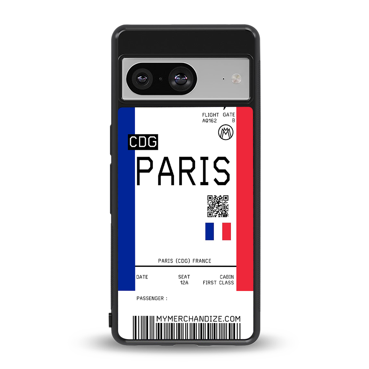 paris boarding pass ticket back phone cover | glass case for Google Pixel 8