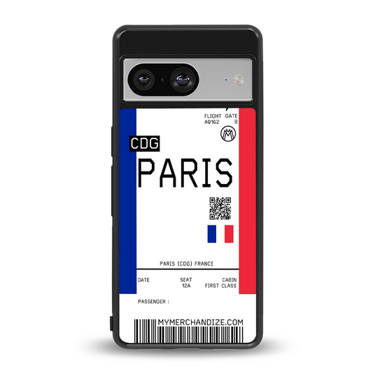 paris boarding pass ticket back phone cover | glass case for Google Pixel 8