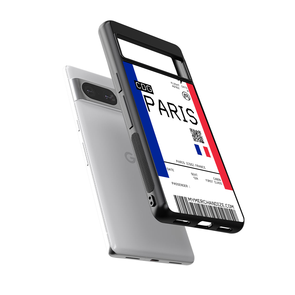 paris boarding pass ticket back phone cover | glass case for Google Pixel 8