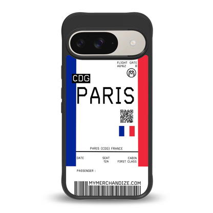 paris boarding pass ticket back phone cover | glass case for google pixel 9