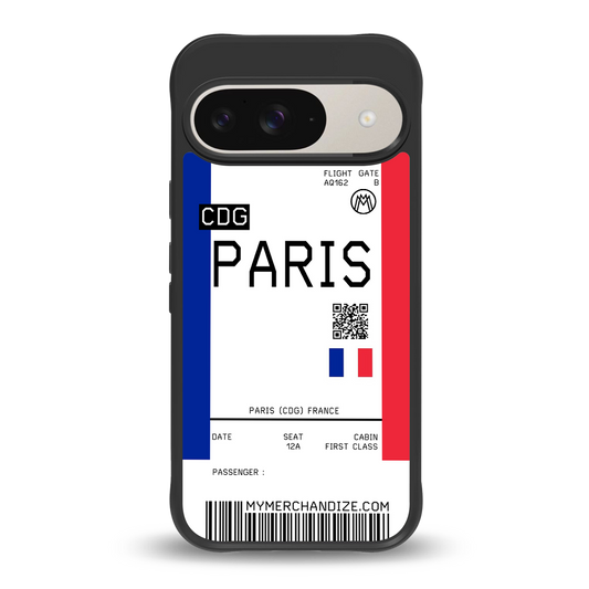 paris boarding pass ticket back phone cover | glass case for google pixel 9
