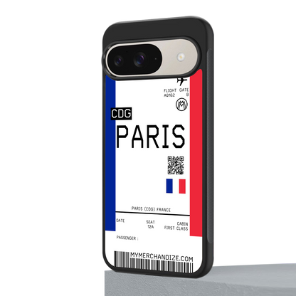 paris boarding pass ticket back phone cover | glass case for google pixel 9