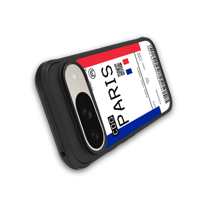 paris boarding pass ticket back phone cover | glass case for google pixel 9