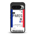 paris boarding pass ticket back phone cover | glass case for google pixel 9 pro