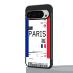 paris boarding pass ticket back phone cover | glass case for google pixel 9 pro