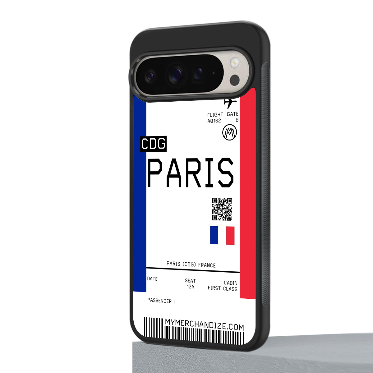 paris boarding pass ticket back phone cover | glass case for google pixel 9 pro xl