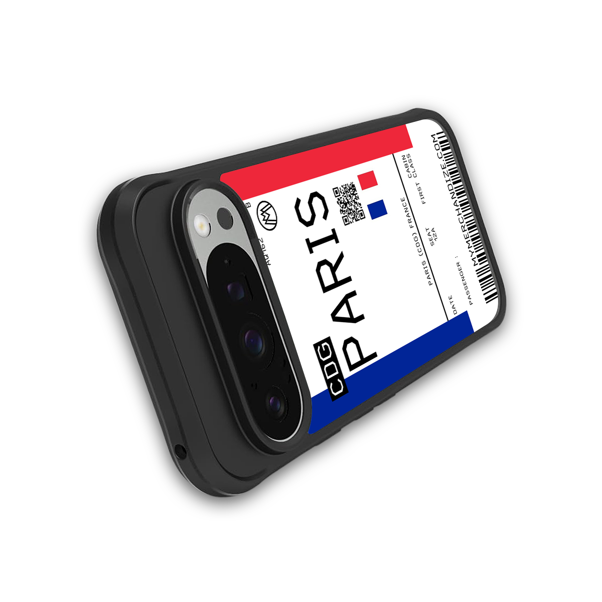 paris boarding pass ticket back phone cover | glass case for google pixel 9 pro xl
