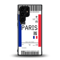 paris boarding pass ticket back phone cover | glass case for samsung galaxy s23 ultra