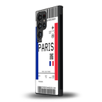 paris boarding pass ticket back phone cover | glass case for samsung galaxy s23 ultra