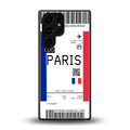 paris boarding pass ticket back phone cover | glass case for samsung galaxy s25 ultra