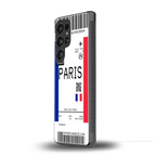 paris boarding pass ticket back phone cover | glass case for samsung galaxy s25 ultra