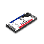 paris boarding pass ticket back phone cover | glass case for samsung galaxy s25 ultra