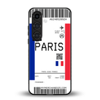 paris boarding pass ticket back phone cover | glass case for samsung galaxy s23 plus
