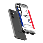 paris boarding pass ticket back phone cover | glass case for samsung galaxy s23 plus