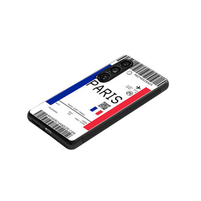 paris boarding pass ticket back phone cover | glass case for samsung galaxy s24 fe