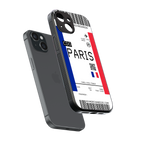 paris boarding pass ticket back phone cover | glass case for iphone 15