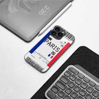 paris boarding pass ticket back phone cover | glass case for samsung galaxy s23 plus