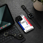 paris boarding pass ticket back phone cover | glass case for samsung galaxy s23 plus