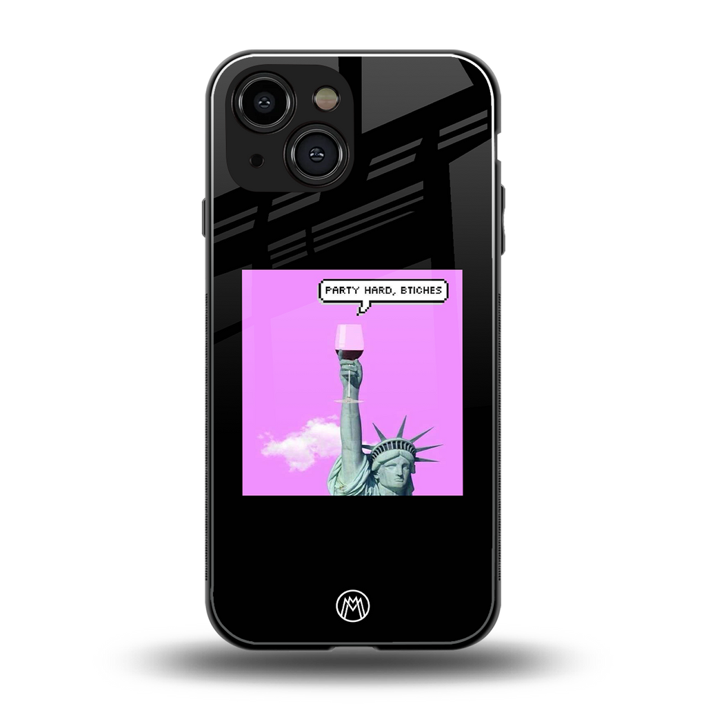 party hard bitches back phone cover | glass case for iphone 13 mini