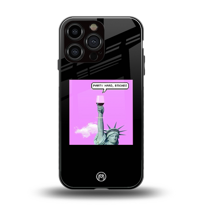 party hard bitches back phone cover | glass case for iphone 13 pro max