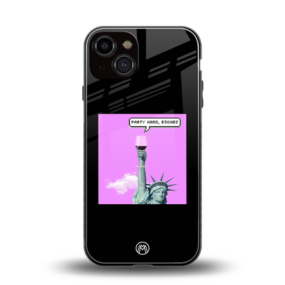 party hard bitches back phone cover | glass case for iphone 13