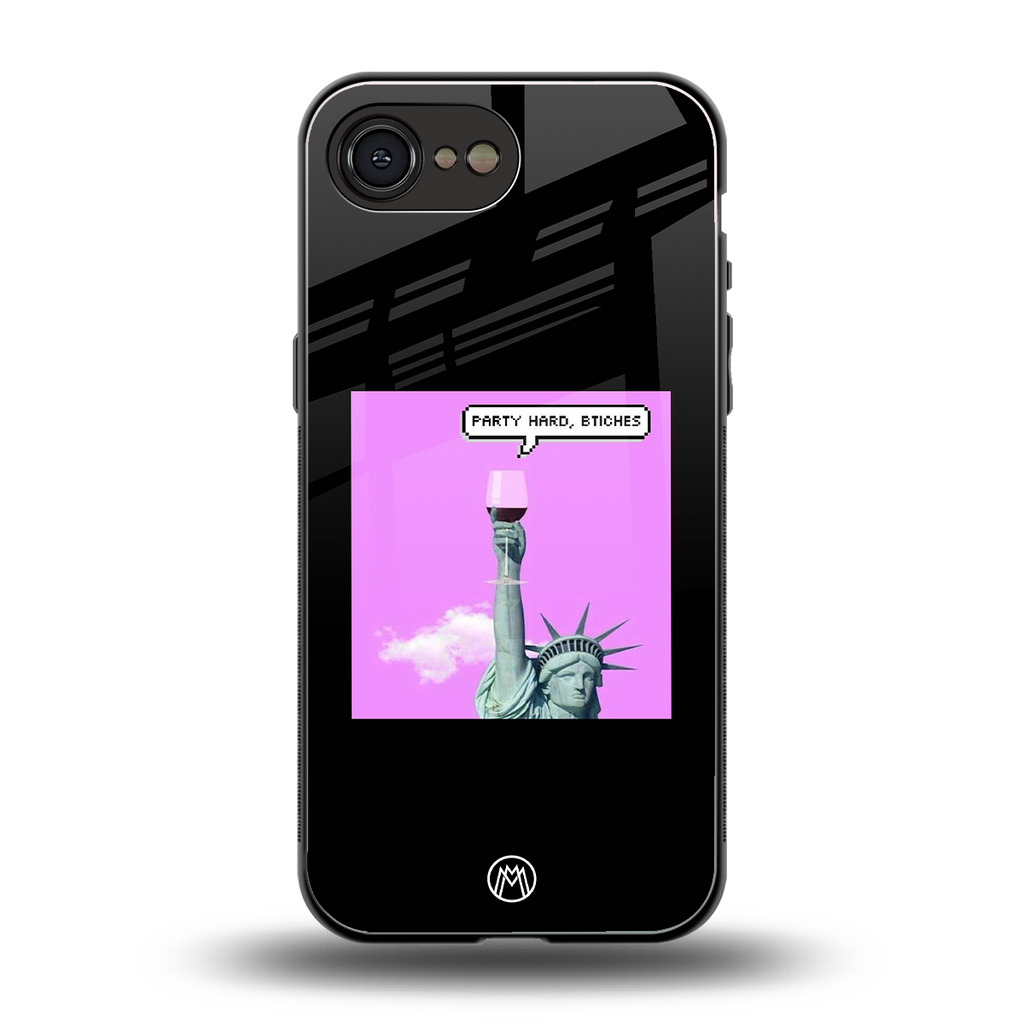 party hard bitches back phone cover | glass case for iphone 16e