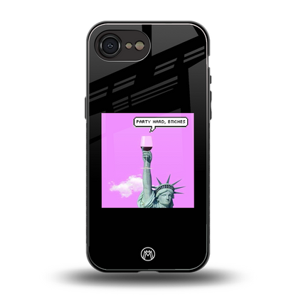party hard bitches back phone cover | glass case for iphone 16e