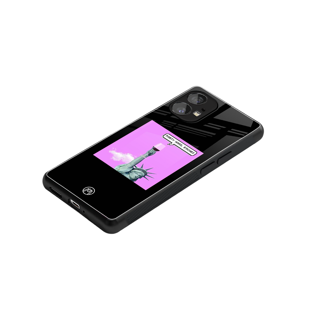 party hard bitches back phone cover | glass case for nothing phone 1