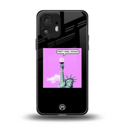 party hard bitches back phone cover | glass case for nothing phone 2
