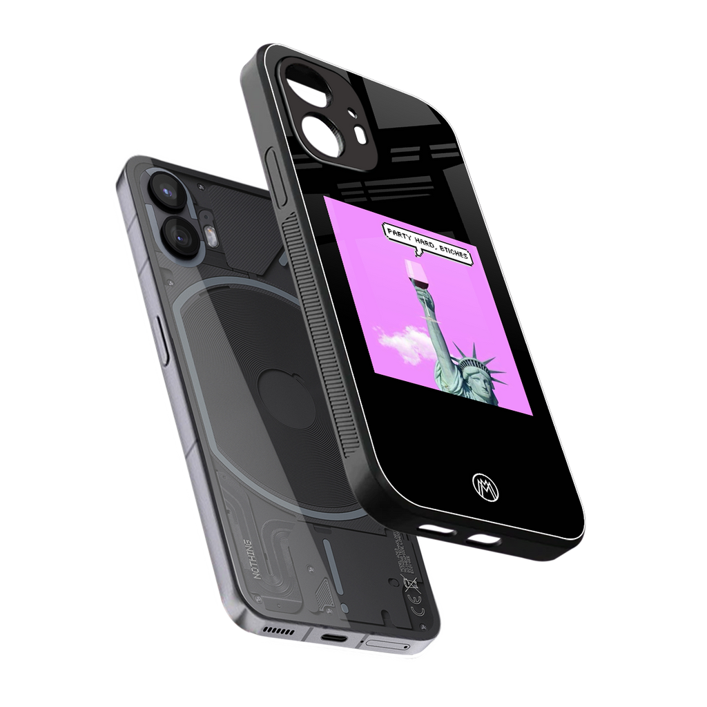 party hard bitches back phone cover | glass case for nothing phone 2