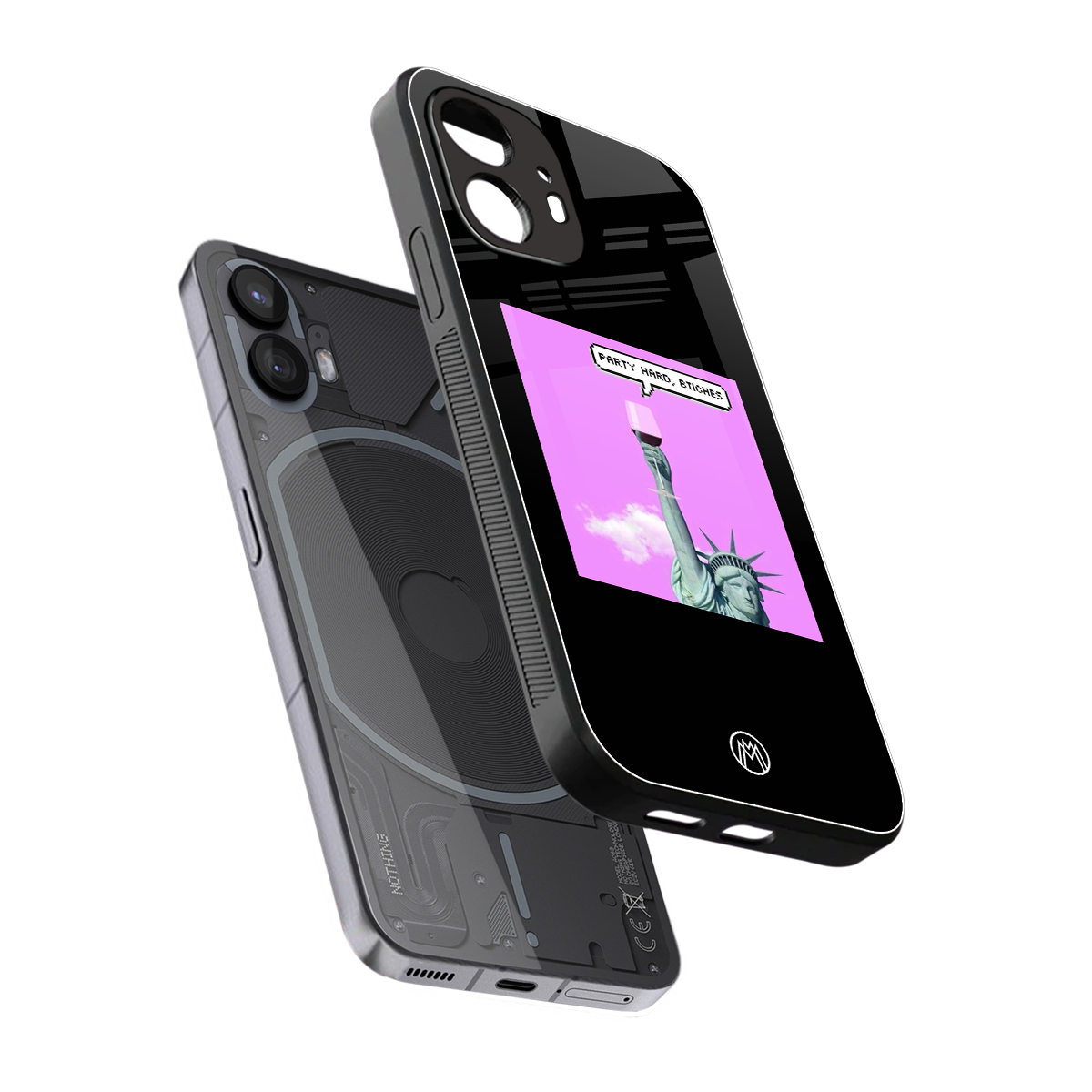 party hard bitches back phone cover | glass case for nothing phone 2