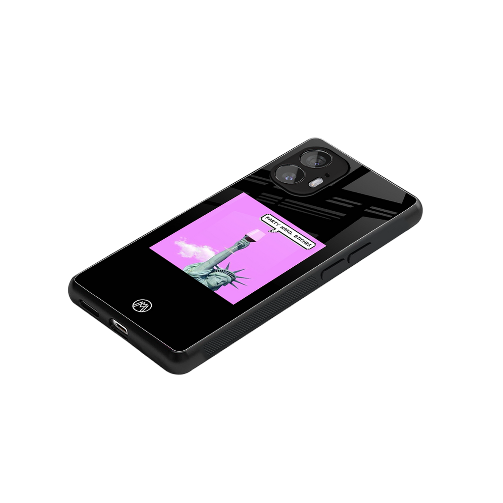 party hard bitches back phone cover | glass case for nothing phone 2