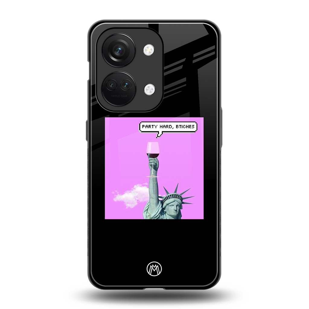 party hard bitches back phone cover | glass case for oneplus nord 3