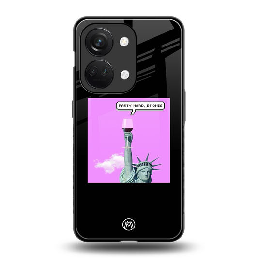 party hard bitches back phone cover | glass case for oneplus nord 3