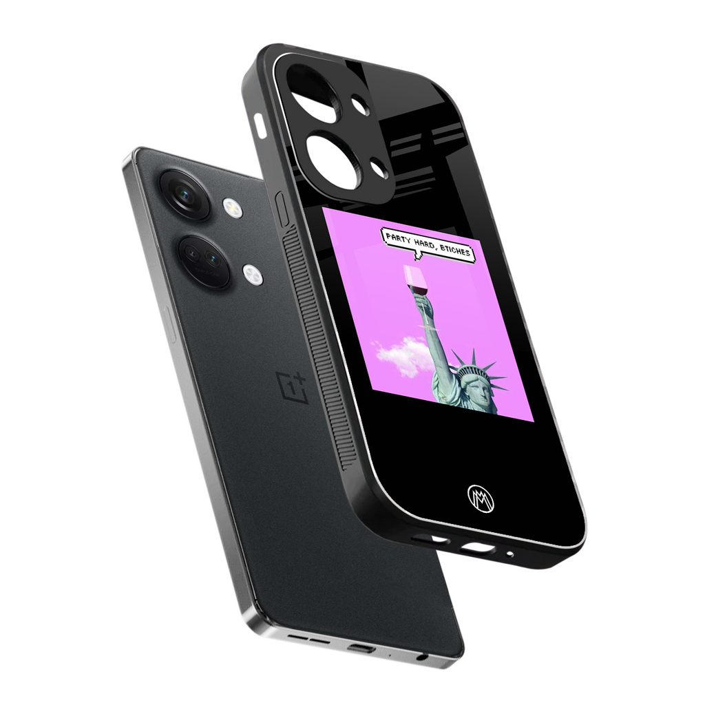 party hard bitches back phone cover | glass case for oneplus nord 3
