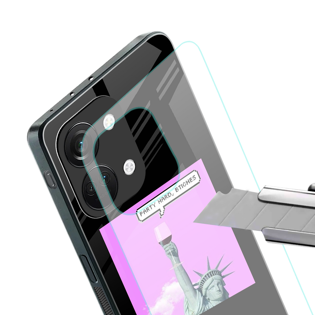party hard bitches back phone cover | glass case for oneplus nord 3