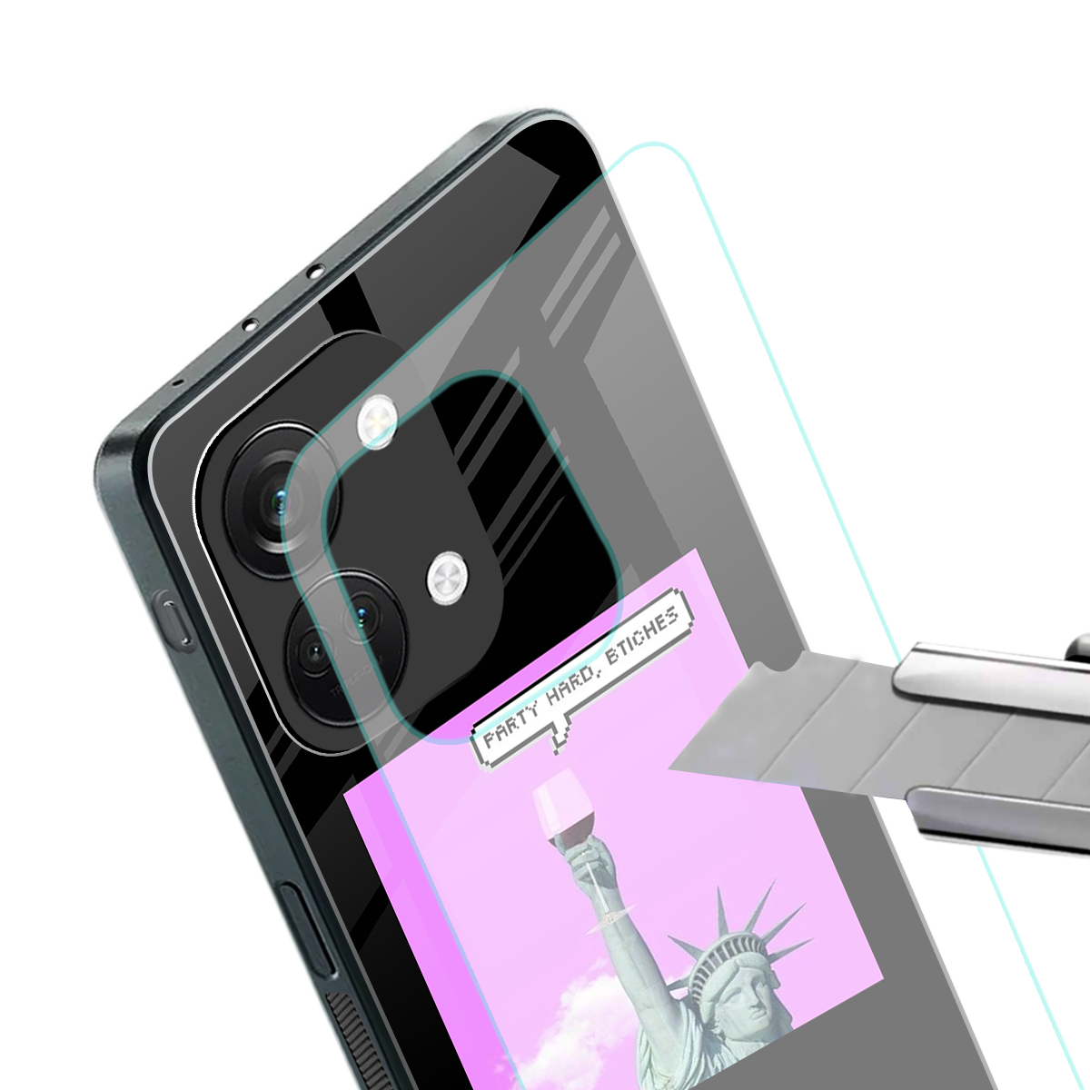 party hard bitches back phone cover | glass case for oneplus nord 3