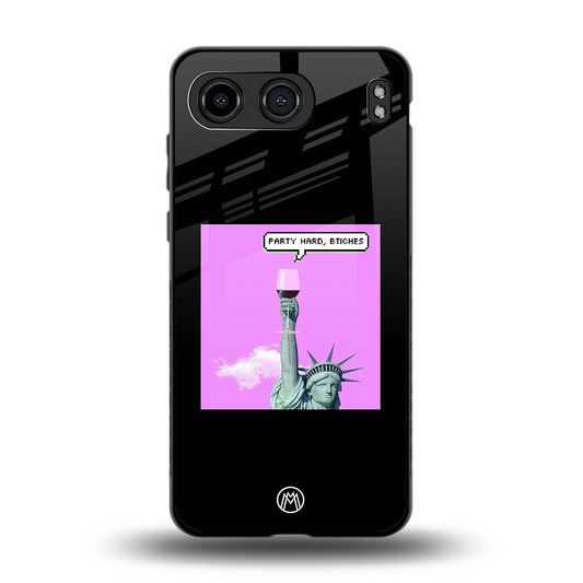 party hard bitches back phone cover | glass case for oneplus nord 4